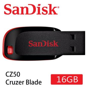 SanDisk Cruzer Blade CZ50 USB隨身碟 (輕薄短小/紅黑/16GB) [公司貨]