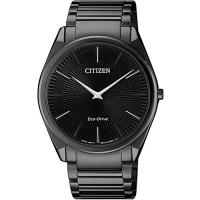 【CITIZEN 星辰】放射線型時尚男錶-寂靜黑(AR3079-85E)