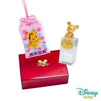 Disney迪士尼系列金飾 彌月金飾御守/印章套組木盒-聰明美妮款-米奇造型印章 0.13錢
