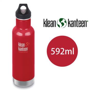 【美國Klean Kanteen】窄口不鏽鋼保溫瓶 592ml 寶石紅