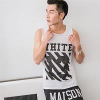 Jimmy Wang男生吸排白色WHITE背心