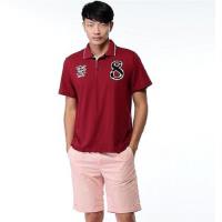 Jimmy Wang 男生紅色運動風POLO衫