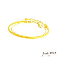 J’code真愛密碼 情緣黃金手環-霧面加鍊