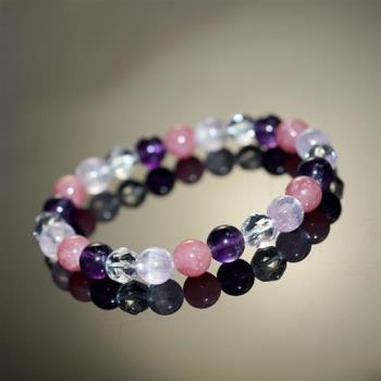 【喨喨飾品】紅紋石/紫鋰輝/白水晶/紫水晶 展現寶石的鮮艷美麗N380
