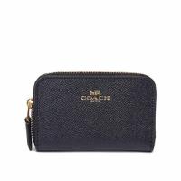 COACH 馬車LOGO拉鏈零錢包(薄款)(午夜藍)F27569 IMMID