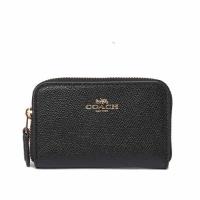 COACH 馬車LOGO拉鏈零錢包(薄款)(黑色)F27569 IMBLK