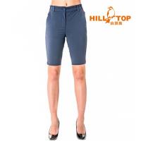 【hilltop山頂鳥】女款吸濕排汗抗UV彈性五分褲S09F65-深藍