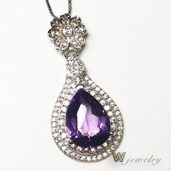 W-Jewelry】雅緻全美紫水晶項鍊(招貴人)