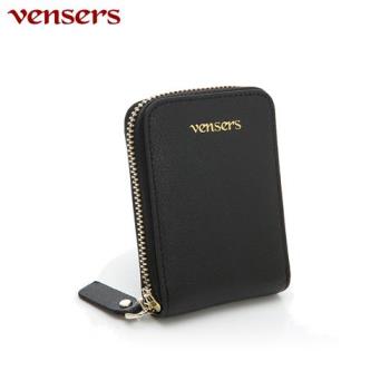 vensers小牛皮潮流個性皮夾TA555102黑色卡片夾