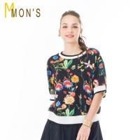 MONS輕柔飄逸印花質感上衣