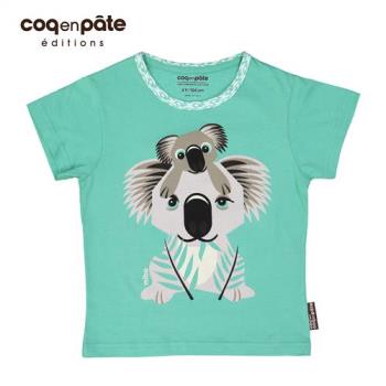 【BabyTiger虎兒寶】COQENPATE 法國有機棉童趣 短袖 T-SHIRT - 無尾熊