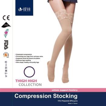 TISI 緹絲 200Den萊卡漸進壓力大腿襪(蕾絲) (3雙入)-標準型