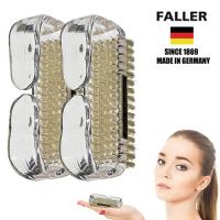 【德國FALLER芙樂梳具刷具】德國製白豚鬃手部雙足清潔按摩刷 (兩入組)