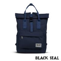 BLACK SEAL 聯名8848系列-捲蓋式多隔層休閒後背包-黑色 BS83041
