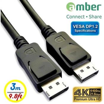 amber VESA DP1.2規格影音訊號線/DisplayPort公對DisplayPort公/DP to DP/4K/60Hz-3.0公尺