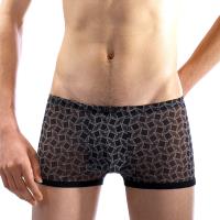 TIKU 梯酷 ~ 立體半透明網料 猛男呼吸性感平口內褲 -黑 (CN1178)