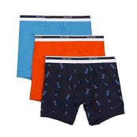 (預購)NAUTICA 男時尚彈性棉雙藍橙色四角修飾內著混搭3件組