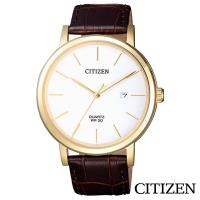 CITIZEN星辰 金簡風範皮革石英男錶 BI5072-01A