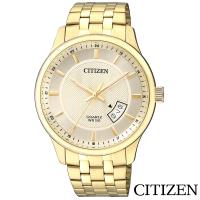 CITIZEN星辰 俊雅男爵金系風石英男錶 BI1052-85P