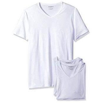 EMPORIO ARMANI 時尚舒適白色V領內衣3件組(預購)