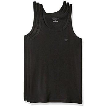 EMPORIO ARMANI 男時尚標誌款黑色背心3件組(預購)