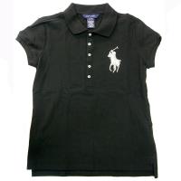 Polo by Ralph Lauren大馬亮飾Logo黑色網眼小孩短袖Polo衫(L#12-14歲)