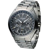 CITIZEN Eco-Drive 王者旗艦衛星對時鈦金屬腕錶-IP灰(CC1085-50E)