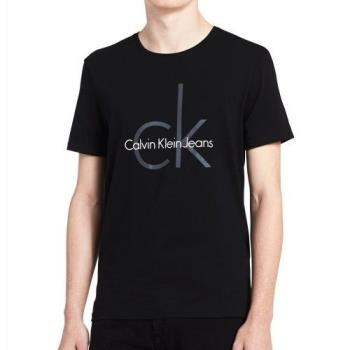 Calvin Klein 2018男時尚CK標誌黑色圓領短袖ㄒ恤 