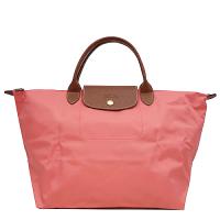 LONGCHAMP 短把尼龍水餃包-中-1623089589-(珊瑚粉色)