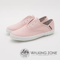 WALKING ZONE 防潑水帆布休閒女鞋-粉(另有藍色、黑色、白色)