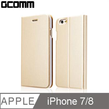 GCOMM iPhone 8/7 Metalic Texture 金屬質感拉絲紋超纖皮套 香檳金