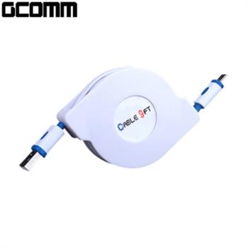 GCOMM micro-USB 強固型充電傳輸伸縮扁線 (1.8米) 海軍藍