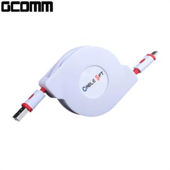 GCOMM micro-USB 強固型高速充電傳輸伸縮扁線 (1米) 熱情紅