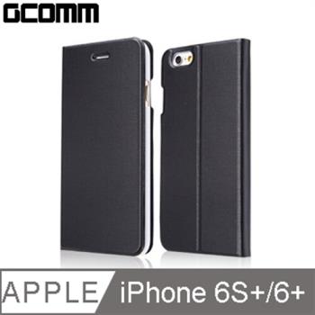 GCOMM iPhone 6S+/6+ Metalic Texture 金屬質感拉絲紋超纖皮套 紳士黑