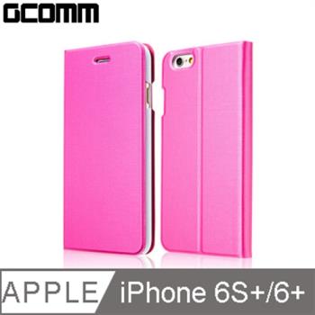 GCOMM iPhone 6S+/6+ Metalic Texture 金屬質感拉絲紋超纖皮套 嫩桃紅