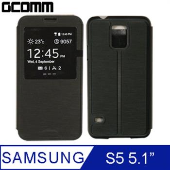 GCOMM Galaxy S5 Metalic Texture 金屬質感拉絲紋超纖皮套 紳士黑
