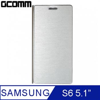 GCOMM Samsung Galaxy S6 金屬質感拉絲紋超纖皮套 科技銀 Metalic Texture