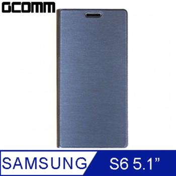 GCOMM Samsung Galaxy S6 金屬質感拉絲紋超纖皮套 優雅藍 Metalic Texture
