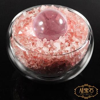 A1寶石 日本頂級天然粉水晶/白水晶球聚寶盆-招財轉運居家風水必備
