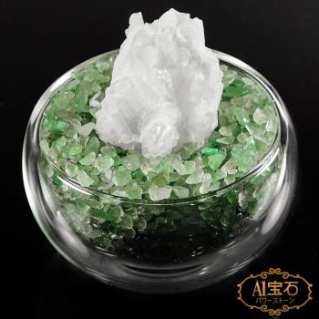 A1寶石 日本頂級天然白水晶/橄欖石聚寶盆-招財轉運居家風水必備