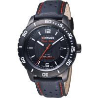 WENGER Roadster 黑夜騎士速度皮革腕錶 01.0851.123