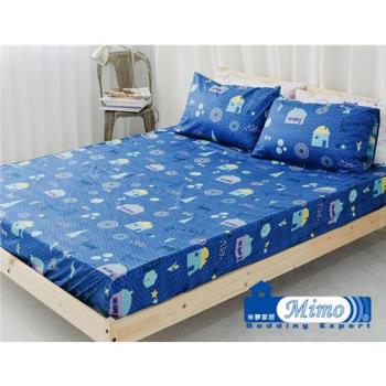 米夢家居-原創夢想家園-台灣製造100%精梳純棉單人3.5尺床包兩件組(3色)