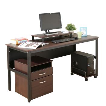 DFhouse 頂楓150公分電腦辦公桌+主機架+活動櫃+桌上架