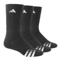 Adidas 2018男時尚Cushion黑色中統襪3入組