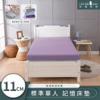 House door 好適家居 吸濕排濕表布 11cm波浪竹炭記憶床墊全配組 單人3尺