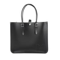 【The Leather Satchel Co.】英國原裝手工牛皮寬版托特包 手提包 肩背包 精湛工藝 (火炭黑)