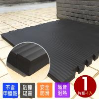Abuns-EVA特厚榻榻米紋黑色運動大巧拼-1片適用0.35坪(競技墊/大地墊/厚地墊/瑜珈墊)