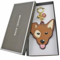 MICHAEL KORS 限量dog 狗頭鑰匙吊飾.咖色
