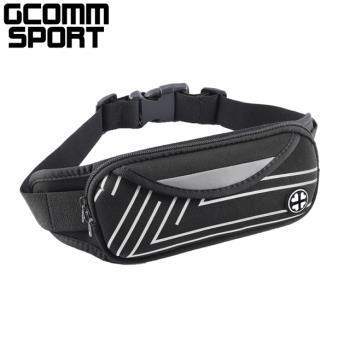 gcomm sport 雙袋防汗水音樂運動腰包 直條銀