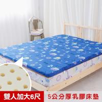 米夢家居- 夢想家園-冬夏兩用馬來西亞進口100%天然乳膠床墊-5公分厚-雙人加大6尺